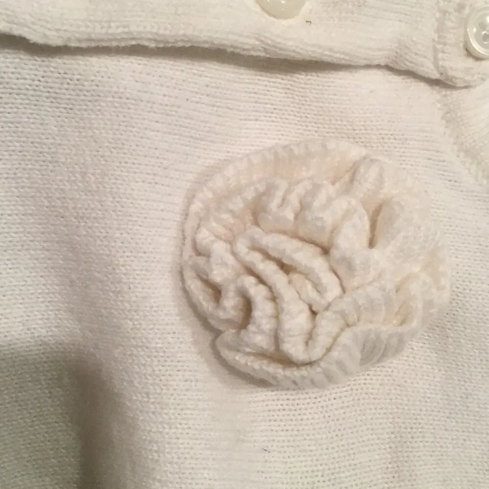 Gymboree White stain free ruffle peplum sweater
